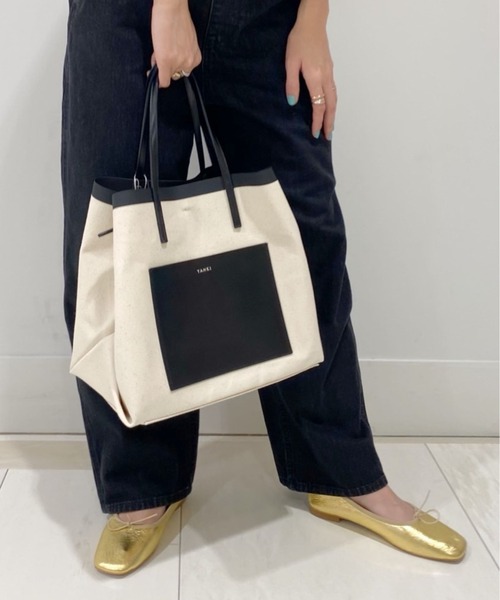 SHENERY（シーナリー）の「(YAHKI/ヤーキ)キャンバストートバッグ（トートバッグ・レディース・ブラック/ブラウン・FREE）」の2枚目の写真