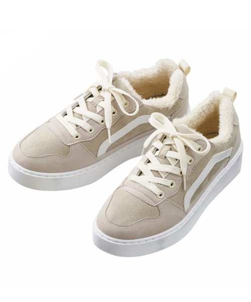 DAY CLOSET（デイ クローゼット）の「レディース ローカットボアスニーカー（スニーカー・レディース・ピンク/ベージュ/グレー/ブラック/モカ・23cm/23.5cm/24.0cm/25.0cm/22.5cm/24.5cm）」の3枚目の写真