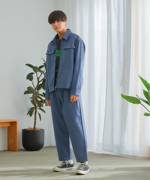 SIDEWAY STANCE（サイドウェイスタンス）の「【SIDEWAY STANCE】スタプレ ワンタック ワイドパンツ イージー スラックス セットアップ対応（スラックス・メンズ・ブラック/グレイッシュベージュ/ブルーグレー/カーキ・LARGE/MEDIUM/X-LARGE）」の12枚目の写真