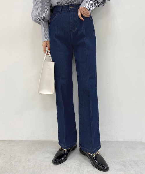 one after another NICE CLAUP(ワンアフターアナザーナイスクラップ)の「極みフレアデニムパンツ(デニムパンツ・レディース・ネイビー/ブルー・SMALL/MEDIUM/SS)」の11枚目の写真