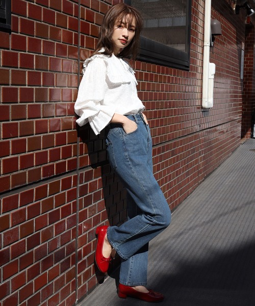 one after another NICE CLAUP(ワンアフターアナザーナイスクラップ)の「極みフレアデニムパンツ(デニムパンツ・レディース・ネイビー/ブルー・SMALL/MEDIUM/SS)」の21枚目の写真