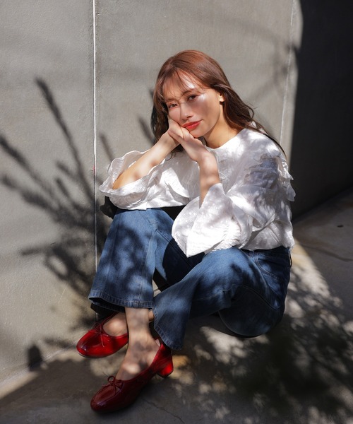 one after another NICE CLAUP(ワンアフターアナザーナイスクラップ)の「極みフレアデニムパンツ(デニムパンツ・レディース・ネイビー/ブルー・SMALL/MEDIUM/SS)」の12枚目の写真