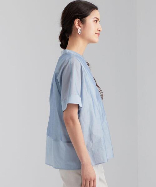 green label relaxing(グリーンレーベルリラクシング)の「FFC カールマイヤー コクーン スキッパー ブラウス <フリーサイズ>(シャツ/ブラウス・レディース・ベージュ/ライム/ダークグレー/ロイヤルブルー・FREE)」の6枚目の写真