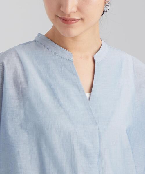 green label relaxing(グリーンレーベルリラクシング)の「FFC カールマイヤー コクーン スキッパー ブラウス <フリーサイズ>(シャツ/ブラウス・レディース・ベージュ/ライム/ダークグレー/ロイヤルブルー・FREE)」の8枚目の写真