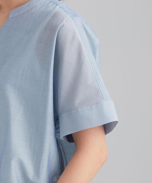 green label relaxing(グリーンレーベルリラクシング)の「FFC カールマイヤー コクーン スキッパー ブラウス <フリーサイズ>(シャツ/ブラウス・レディース・ベージュ/ライム/ダークグレー/ロイヤルブルー・FREE)」の9枚目の写真