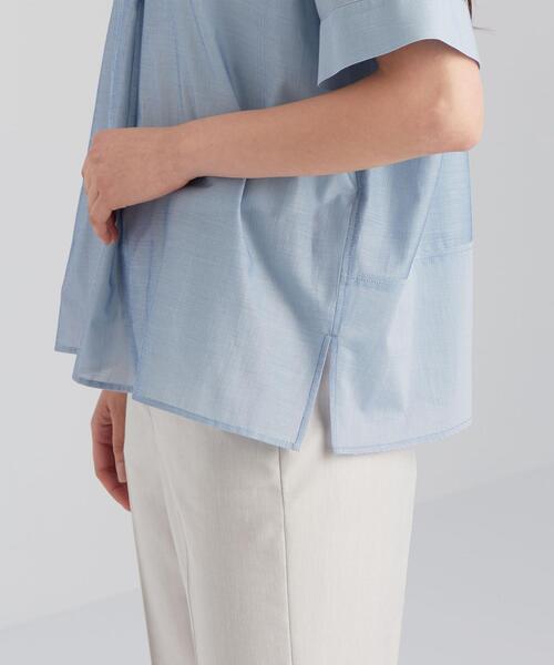 green label relaxing(グリーンレーベルリラクシング)の「FFC カールマイヤー コクーン スキッパー ブラウス <フリーサイズ>(シャツ/ブラウス・レディース・ベージュ/ライム/ダークグレー/ロイヤルブルー・FREE)」の10枚目の写真