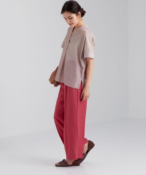 green label relaxing(グリーンレーベルリラクシング)の「FFC カールマイヤー コクーン スキッパー ブラウス <フリーサイズ>(シャツ/ブラウス・レディース・ベージュ/ライム/ダークグレー/ロイヤルブルー・FREE)」の15枚目の写真