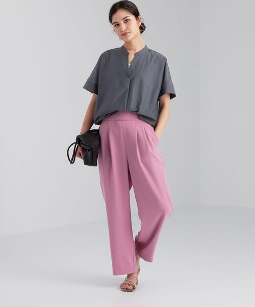 green label relaxing(グリーンレーベルリラクシング)の「FFC カールマイヤー コクーン スキッパー ブラウス <フリーサイズ>(シャツ/ブラウス・レディース・ベージュ/ライム/ダークグレー/ロイヤルブルー・FREE)」の17枚目の写真