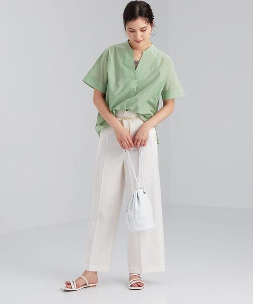 green label relaxing(グリーンレーベルリラクシング)の「FFC カールマイヤー コクーン スキッパー ブラウス <フリーサイズ>(シャツ/ブラウス・レディース・ベージュ/ライム/ダークグレー/ロイヤルブルー・FREE)」の20枚目の写真