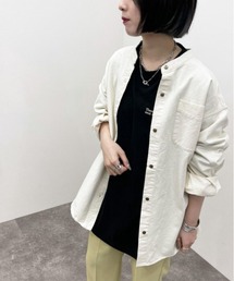 デニムバンドカラーBIGシャツ【ZOZOTOWN限定アイテム】
