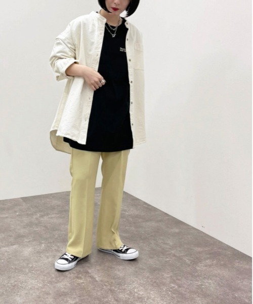 apres jour mignon(アプレジュールミニョン)の「デニムバンドカラーBIGシャツ【ZOZOTOWN限定アイテム】(シャツ/ブラウス・レディース・オフホワイト/ブルー/ブラック・フリー/X-LARGE)」の17枚目の写真