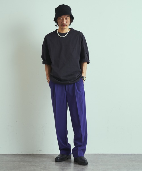 Lui's（ルイス）の「【2×2 セットアップシリーズ 21Summer】 テーパードパンツ（スラックス・メンズ・ブラック/パープル/ブルーグリーン・SMALL/MEDIUM）」の6枚目の写真