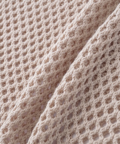 BONLECILL（ボンルシール）の「透かし編みサイドスリットメッシュニットベスト（ベスト・レディース・ベージュ/ブラウン/カーキ・FREE）」の5枚目の写真