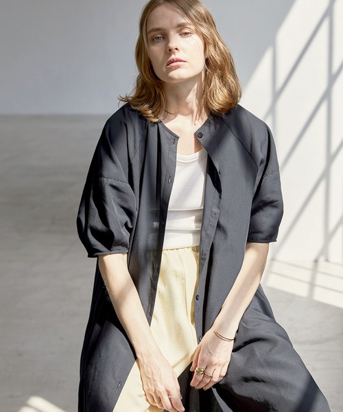 BONLECILL（ボンルシール）の「スパンブロード ラグランパフスリーブ2WAYワンピース（ワンピース・レディース・ブラック/ベージュ/イエロー・FREE）」の17枚目の写真