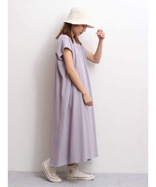 Ungrid（アングリッド）の「ハーフスリーブカットワンピース（ワンピース・レディース・ブラック/パープル/オフホワイト・FREE）」の11枚目の写真