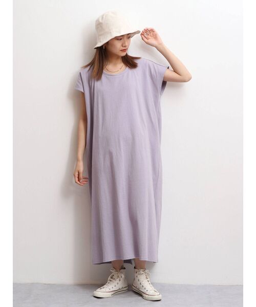 Ungrid（アングリッド）の「ハーフスリーブカットワンピース（ワンピース・レディース・ブラック/パープル/オフホワイト・FREE）」の16枚目の写真