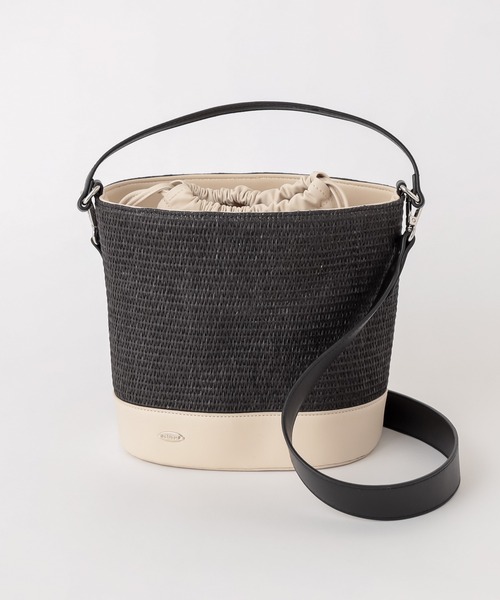 Chico（チコ）の「巾着付きペーパーバケツバック（かごバッグ・レディース・ブラック/アイボリー・FREE）」の15枚目の写真