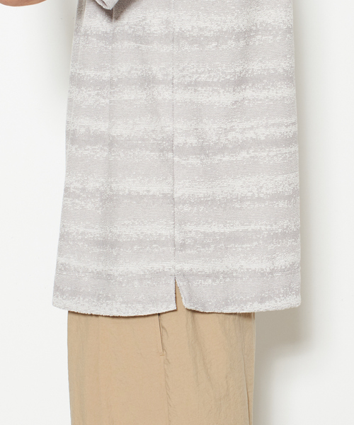 MEN'S MELROSE（メンズメルローズ）の「グラデパイルボーダーTシャツ（Tシャツ/カットソー・メンズ・ライトベージュ/ブルー/グレー・4/2/3）」の9枚目の写真