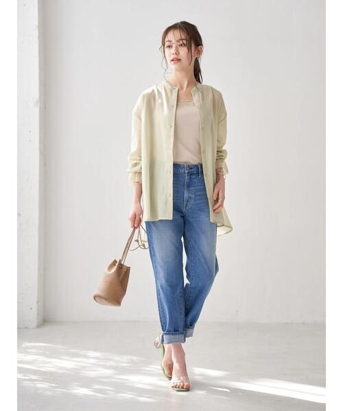 earth music&ecology（アースミュージックアンドエコロジー）の「レース付きリブタンクトップ ＊（タンクトップ・レディース・サックスブルー/ライトピンク/ライトベージュ/アイボリー・S/M）」の20枚目の写真