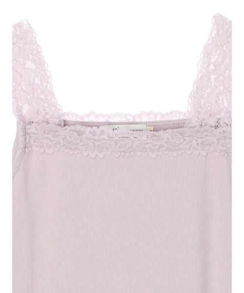 earth music&ecology（アースミュージックアンドエコロジー）の「レース付きリブタンクトップ ＊（タンクトップ・レディース・サックスブルー/ライトピンク/ライトベージュ/アイボリー・S/M）」の13枚目の写真