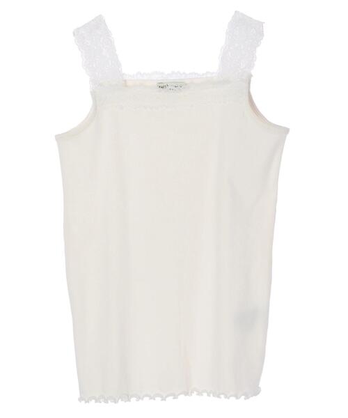 earth music&ecology（アースミュージックアンドエコロジー）の「レース付きリブタンクトップ ＊（タンクトップ・レディース・サックスブルー/ライトピンク/ライトベージュ/アイボリー・S/M）」の10枚目の写真