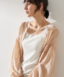 earth music&ecology | レース付きリブタンクトップ ＊(タンクトップ)