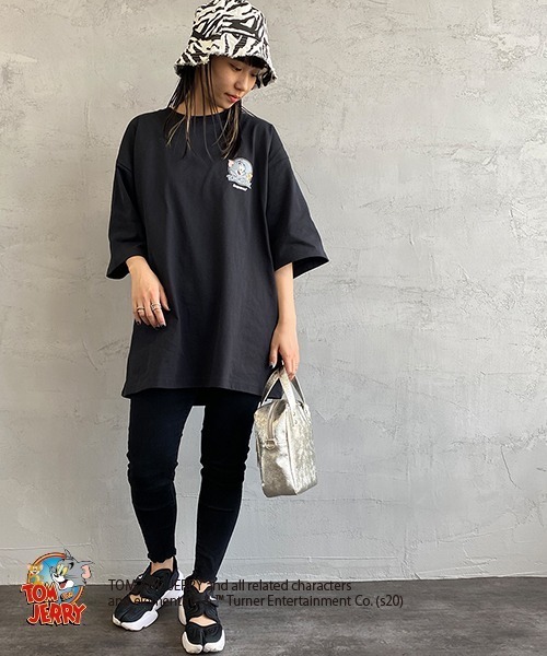 B ONE SOUL（ビーワンソウル）の「【WEB限定】[SEQUENCE BY B-ONE-SOUL/シークエンス] トムとジェリー サークルロゴバックプリントTシャツ（Tシャツ/カットソー・レディース・パープル/ホワイト/ブラック・XL/M/L）」の18枚目の写真