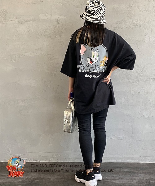 B ONE SOUL（ビーワンソウル）の「【WEB限定】[SEQUENCE BY B-ONE-SOUL/シークエンス] トムとジェリー サークルロゴバックプリントTシャツ（Tシャツ/カットソー・レディース・パープル/ホワイト/ブラック・XL/M/L）」の22枚目の写真