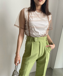 Ameri | SHIRRING SHEER LAYERED TEE(Tシャツ/カットソー)