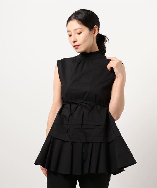 N.(N. Natural Beauty Basic)(エヌエヌナチュラルビューティーベーシック)の「キリピコフリルネックブラウス(シャツ/ブラウス・レディース・ホワイト/グレー系その他/ブラック・MEDIUM)」の11枚目の写真