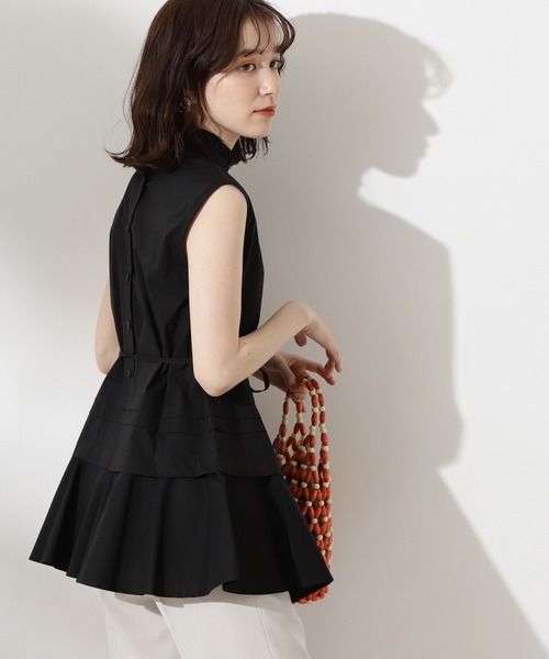 N.(N. Natural Beauty Basic)(エヌエヌナチュラルビューティーベーシック)の「キリピコフリルネックブラウス(シャツ/ブラウス・レディース・ホワイト/グレー系その他/ブラック・MEDIUM)」の19枚目の写真