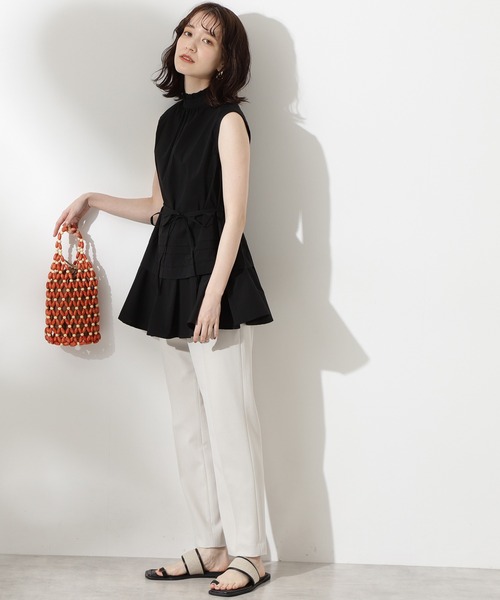 N.(N. Natural Beauty Basic)(エヌエヌナチュラルビューティーベーシック)の「キリピコフリルネックブラウス(シャツ/ブラウス・レディース・ホワイト/グレー系その他/ブラック・MEDIUM)」の20枚目の写真