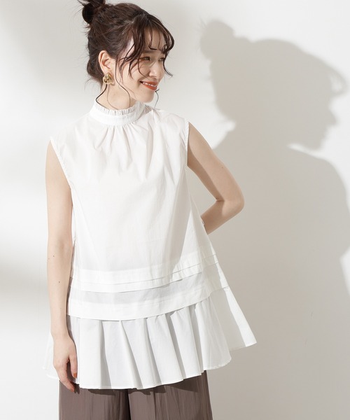 N.(N. Natural Beauty Basic)(エヌエヌナチュラルビューティーベーシック)の「キリピコフリルネックブラウス(シャツ/ブラウス・レディース・ホワイト/グレー系その他/ブラック・MEDIUM)」の15枚目の写真