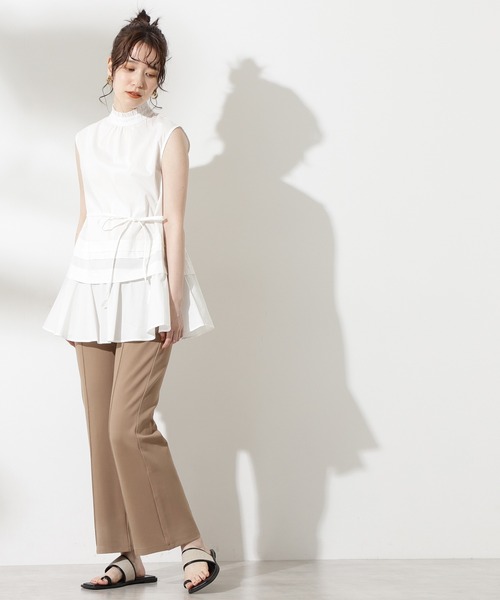 N.(N. Natural Beauty Basic)(エヌエヌナチュラルビューティーベーシック)の「キリピコフリルネックブラウス(シャツ/ブラウス・レディース・ホワイト/グレー系その他/ブラック・MEDIUM)」の17枚目の写真