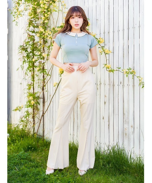 Darich(ダーリッチ)の「ショルダーチェーンフレアパンツ(その他パンツ・レディース・ピンク/ライム/アイボリー・S/M)」の14枚目の写真