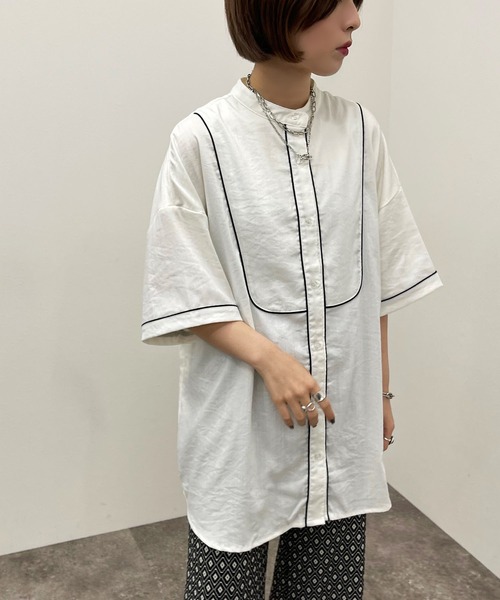 apres jour mignon(アプレジュールミニョン)の「パイピングヨークバンドシャツ【ZOZOTOWN限定アイテム】(シャツ/ブラウス・レディース・ブラック/オレンジ/オフホワイト/その他・X-LARGE/フリー)」の17枚目の写真