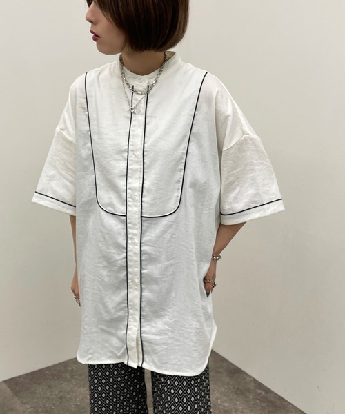 apres jour mignon(アプレジュールミニョン)の「パイピングヨークバンドシャツ【ZOZOTOWN限定アイテム】(シャツ/ブラウス・レディース・ブラック/オレンジ/オフホワイト/その他・X-LARGE/フリー)」の19枚目の写真