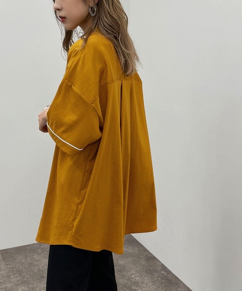apres jour mignon(アプレジュールミニョン)の「パイピングヨークバンドシャツ【ZOZOTOWN限定アイテム】(シャツ/ブラウス・レディース・ブラック/オレンジ/オフホワイト/その他・X-LARGE/フリー)」の7枚目の写真