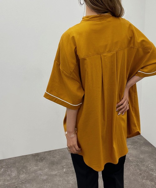 apres jour mignon(アプレジュールミニョン)の「パイピングヨークバンドシャツ【ZOZOTOWN限定アイテム】(シャツ/ブラウス・レディース・ブラック/オレンジ/オフホワイト/その他・X-LARGE/フリー)」の8枚目の写真