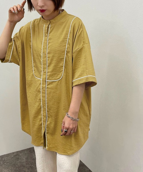 apres jour mignon(アプレジュールミニョン)の「パイピングヨークバンドシャツ【ZOZOTOWN限定アイテム】(シャツ/ブラウス・レディース・ブラック/オレンジ/オフホワイト/その他・X-LARGE/フリー)」の13枚目の写真
