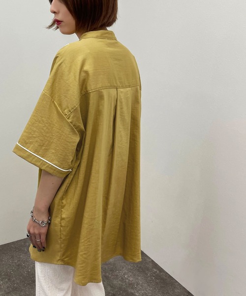 apres jour mignon(アプレジュールミニョン)の「パイピングヨークバンドシャツ【ZOZOTOWN限定アイテム】(シャツ/ブラウス・レディース・ブラック/オレンジ/オフホワイト/その他・X-LARGE/フリー)」の14枚目の写真