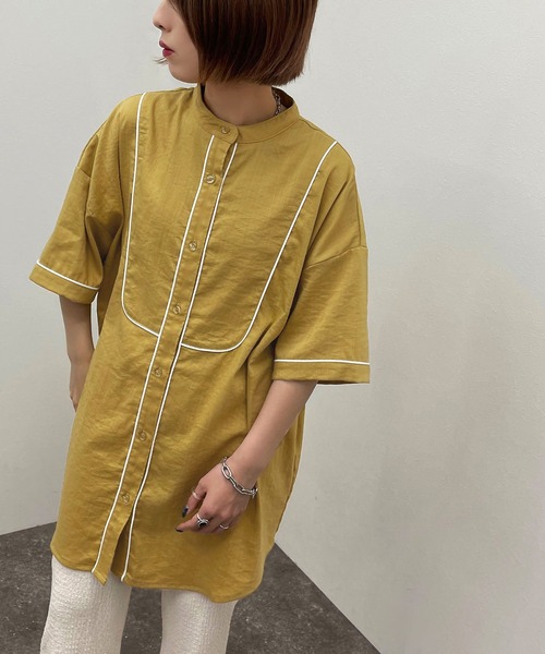 apres jour mignon(アプレジュールミニョン)の「パイピングヨークバンドシャツ【ZOZOTOWN限定アイテム】(シャツ/ブラウス・レディース・ブラック/オレンジ/オフホワイト/その他・X-LARGE/フリー)」の11枚目の写真