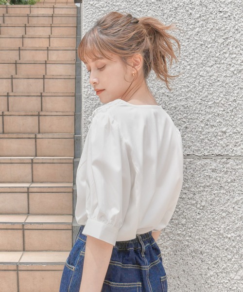 one after another NICE CLAUP(ワンアフターアナザーナイスクラップ)の「【ZOZOTOWN限定】フラワーレース衿ブラウス(シャツ/ブラウス・レディース・オフホワイト/ホワイト系その他/ブラック・FREE)」の15枚目の写真