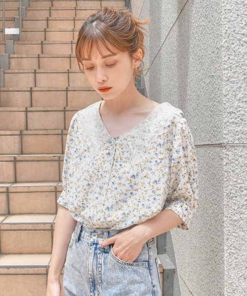 one after another NICE CLAUP(ワンアフターアナザーナイスクラップ)の「【ZOZOTOWN限定】フラワーレース衿ブラウス(シャツ/ブラウス・レディース・オフホワイト/ホワイト系その他/ブラック・FREE)」の16枚目の写真