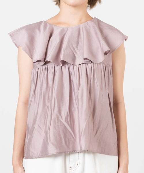 DuKKah（デュカ）の「Dukkah/【低身長向け】2wayビッグカラーノースリーブブラウス（シャツ/ブラウス・レディース・ホワイト/ピンク・X-SMALL）」の13枚目の写真