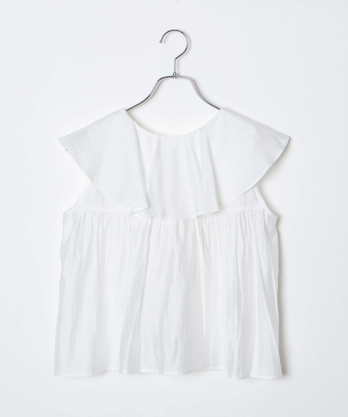 DuKKah（デュカ）の「Dukkah/【低身長向け】2wayビッグカラーノースリーブブラウス（シャツ/ブラウス・レディース・ホワイト/ピンク・X-SMALL）」の15枚目の写真