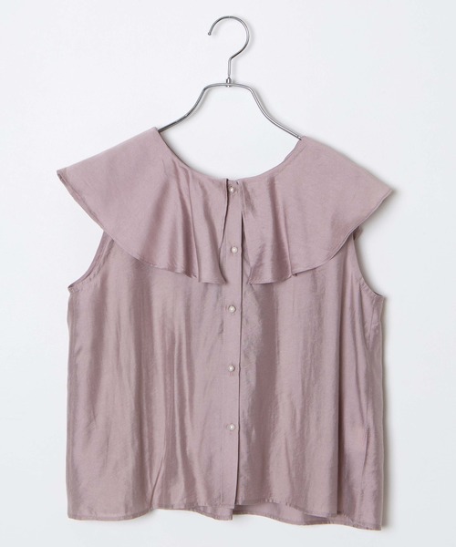 DuKKah（デュカ）の「Dukkah/【低身長向け】2wayビッグカラーノースリーブブラウス（シャツ/ブラウス・レディース・ホワイト/ピンク・X-SMALL）」の16枚目の写真