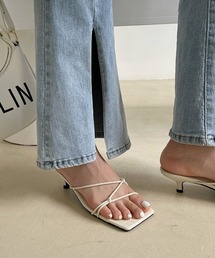 HALEY PESCA | HALEY PESCA/スクエアトゥ ストラップローヒールサンダル(サンダル)