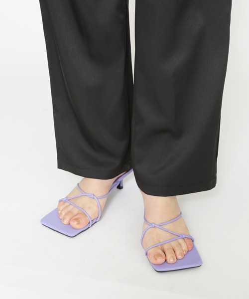 HALEY PESCA(ヘーリーペスカ)の「HALEY PESCA/スクエアトゥ ストラップローヒールサンダル(サンダル・レディース・ホワイト/ブラック/パープル/ピンク・36/38/40)」の22枚目の写真