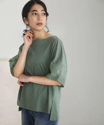 【綿100％】綿シルケット◆袖コンシャスTOPS